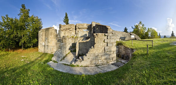 The Mount Rust optical station is an Austro-Hungarian vestige of the Great War. Lavarone, Alpe Cimbra, Trento province, Trentino Alto-Adige, Italy, Europe.