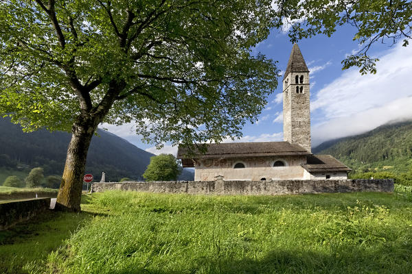 The church of Sant'Antonio Abate of Pelugo. Rendena Valley, Trento province, Trentino Alto-Adige, Italy, Europe.