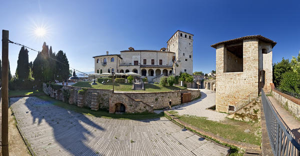 The Asolo castle was the palace of Caterina Cornaro, today it is the home of the Eleonora Duse theater. Asolo, Treviso province, Veneto, Italy, Europe.