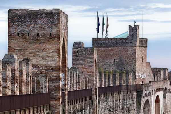 Cittadella: the walkway is a medieval open-air museum.  Padova province, Veneto, Italy, Europe.