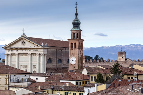 The cathedral of Cittadella was built in the neoclassical style. Padova province, Veneto, Italy, Europe.