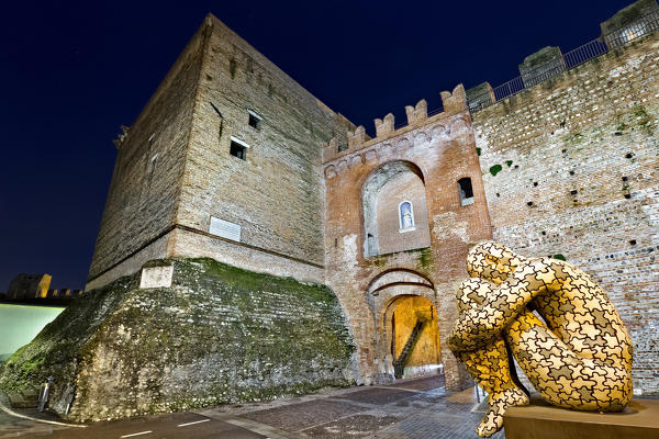 Cittadella: the Malta Tower is mentioned by Dante Alighieri in the Divine Comedy. Padova province, Veneto, Italy, Europe.