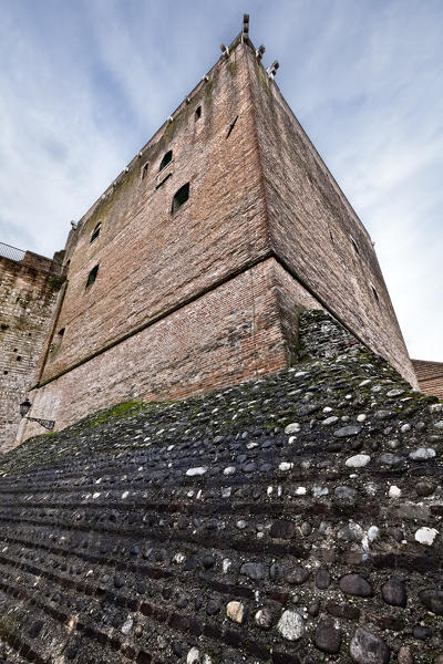 Cittadella: the Malta Tower, built in 1251 by Ezzelino III da Romano, is mentioned by Dante Alighieri in the Divine Comedy. Padova province, Veneto, Italy, Europe.