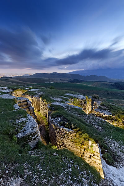 The Italian stronghold of the Great War at Malga Pidocchio on the Lessinia plateau. Erbezzo, Verona province, Veneto, Italy, Europe.