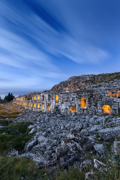 Fort Dosso delle Somme in the Cimbra Alp. Trento province, Trentino Alto-Adige, Italy, Europe.