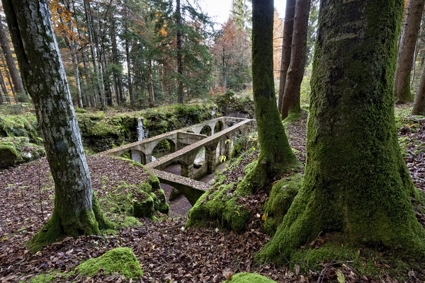 Austro-Hungarian command of the Great War in the Virti forest. Folgaria, Alpe Cimbra, Trento province, Trentino Alto-Adige, Italy, Europe.