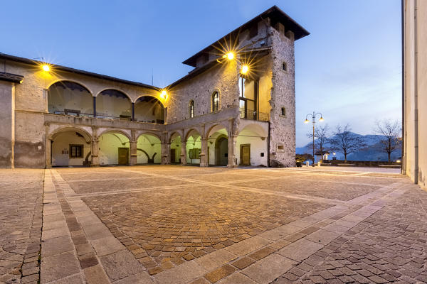 The Roccabruna castle houses the town hall of the Fornace municipality. Trento province, Trentino Alto-Adige, Italy, Europe.