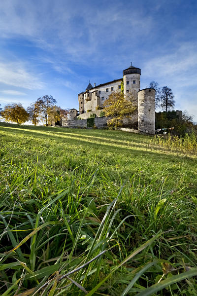 The Presule Castle is an example of Tyrolean Gothic architecture. Fiè allo Sciliar, Bolzano province, Trentino Alto-Adige, Italy, Europe.