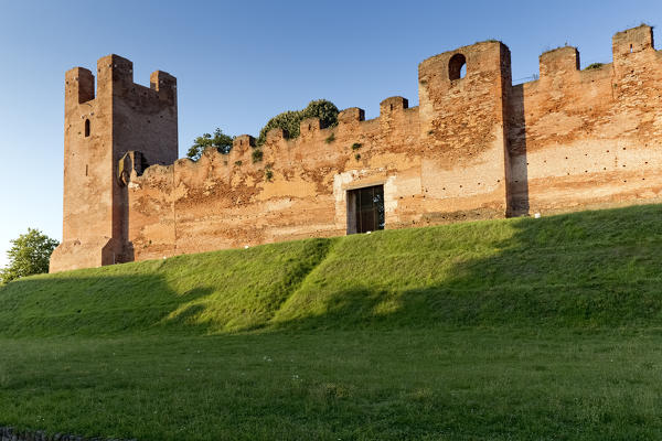 Castelfranco Veneto: medieval tower and walls of the fortified city. Treviso province, Veneto, Italy, Europe.