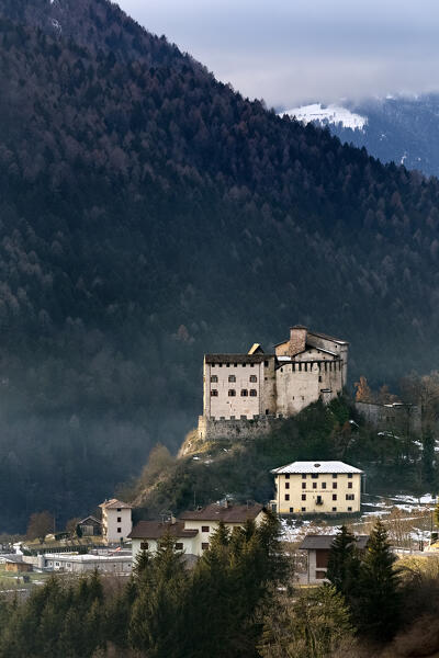 The castle of Stenico in the Giudicarie. Trento province, Trentino Alto-Adige, Italy, Europe.