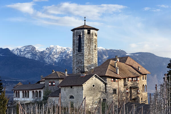 Valer Castle is one of the most famous medieval buildings in Trentino. Tassullo, Non valley, Trento province, Trentino Alto-Adige, Italy, Europe.