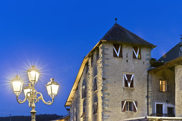 The medieval tower of Casez Castle (or Palazzo Concini). Casez, Non valley, Trento province, Trentino Alto-Adige, Italy, Europe.