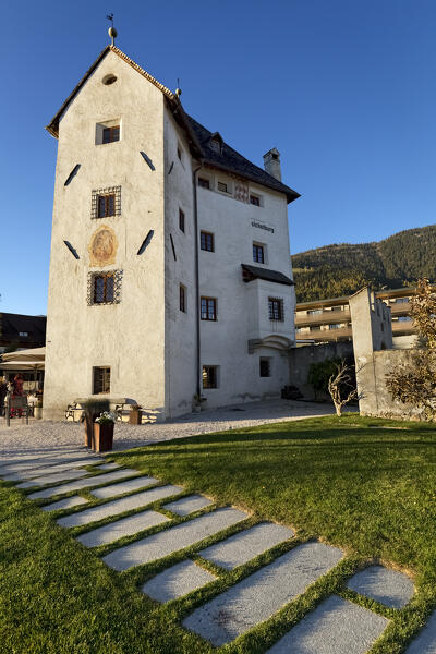 Sichelburg Castle is a medieval building and today it is used as a restaurant. Falzes/Pfalzen, Pusteria Valley, Bolzano province, Trentino Alto-Adige, Italy, Europe.