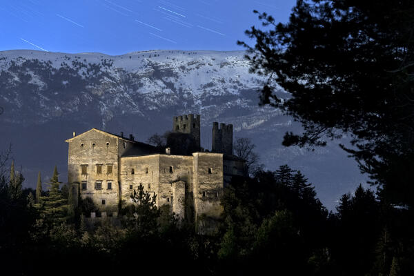 Madruzzo Castle is one of the most famous medieval buildings in Trentino. Madruzzo, Trento province, Trentino Alto-Adige, Italy, Europe.