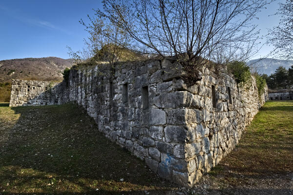 Forte di Mezzo (upper battery) of Mattarello is a nineteenth-century military structure of the Habsburg army. Trento, Trentino Alto Adige, Italy.