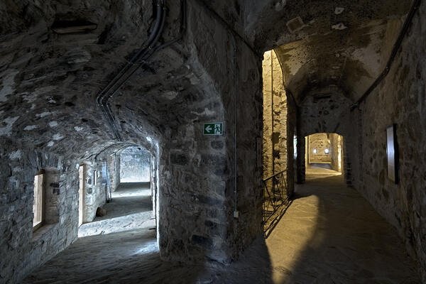 Fort Colle delle Benne: internal passages to the casemates. Levico Terme, Trentino, Italy.