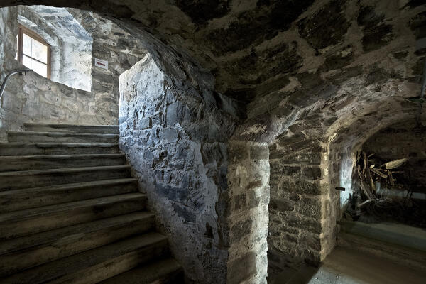 Fort Colle delle Benne: internal passages to the casemates. Levico Terme, Trentino, Italy.