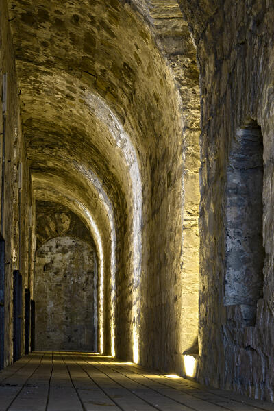 Forte Tenna: internal rooms used as warehouses. Tenna,Valsugana, Trentino, Italy.