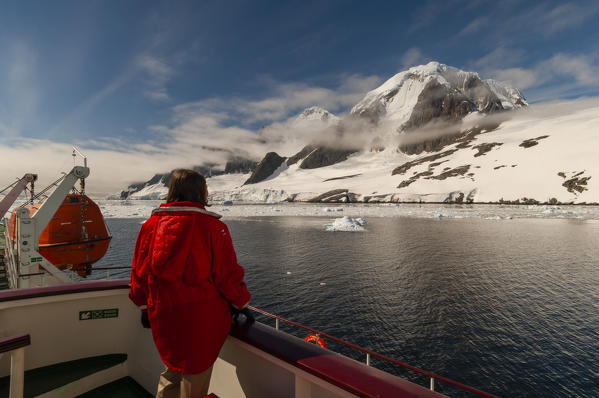 Antarctica, Antarctic Peninsula, Lemaire Channel, Antarctic Dream ship. MR.