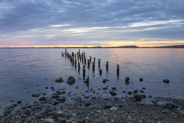 Southern America, Chile, Patagonia: sunrise on the road to Punta Arenas