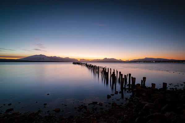 Southern America, Chile, Patagonia: sunset at Puerto Natales