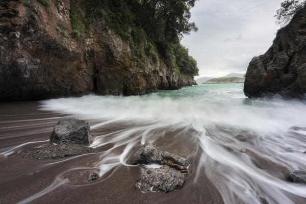 The beach of Cala Maramozza, Fiascherino, municipality of Lerici, La Spezia province, Liguria district, Italy, Europe
