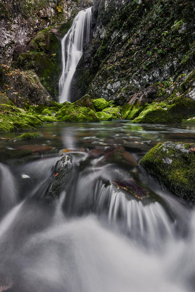 Italy, Piedmont, Cuneo District, Pesio Valley - Gias Fontana waterfall