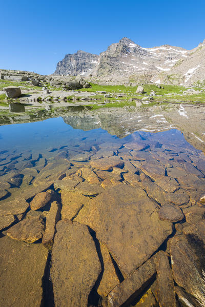 Piatta lake, Vallone del Roc, Valle dell Orco, Gran Paradiso National Park, Province of Turin, italian alps, Italy