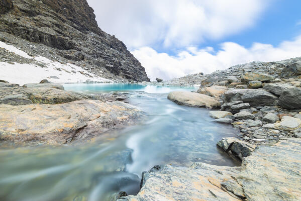 Gran Lac de Tzere, Vallone delle Cime Bianche, Val d Ayas, Italian alps, Aosta valley, Italy