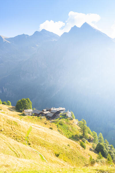 The little hamlet of Alpenzù, Gressoney Valley, Valle d Aosta, Italian alps, Italy