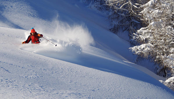 Freeride at Cima della Rosetta, Valgerola, Valtellina, Lombardy, Italy