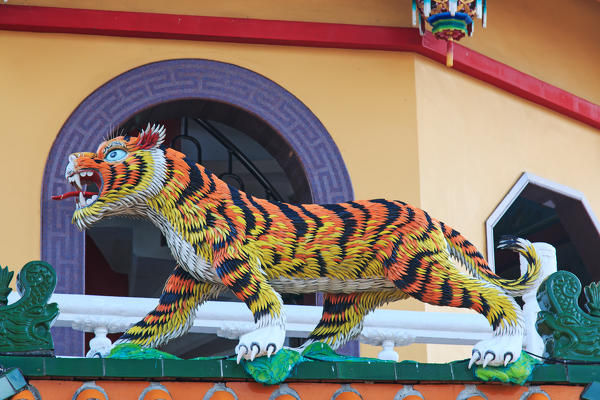 Detail of the Tiger at Dragon And Tiger Pagodas of Lotus Pond, Kaohsiung