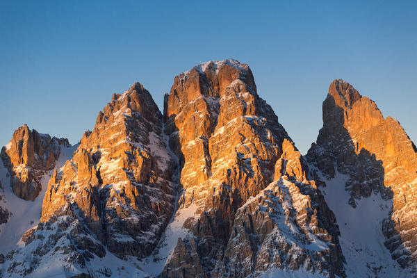 Cristallo Peak at sunset, Cortina d'Ampezzo, Veneto, Italy, Europe