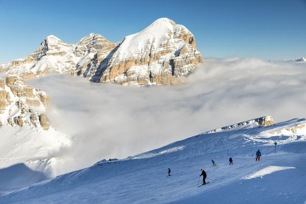 Lagazuoi ski slope. Cortina d'Ampezzo, Belluno province, Veneto, Italy.