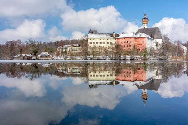 Hoeglwoerth abbey of St Peter and Paul, Aaugustinian monastery near Anger, Rupertiwinkel, Upper Bavaria, Germany