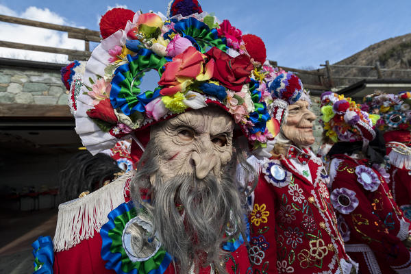 Aosta valley, Allein, Italy. Alpine carnival Coumba Freida
