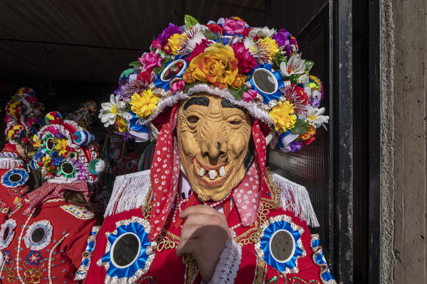 Aosta valley, Allein, Italy. Alpine carnival Coumba Freida
