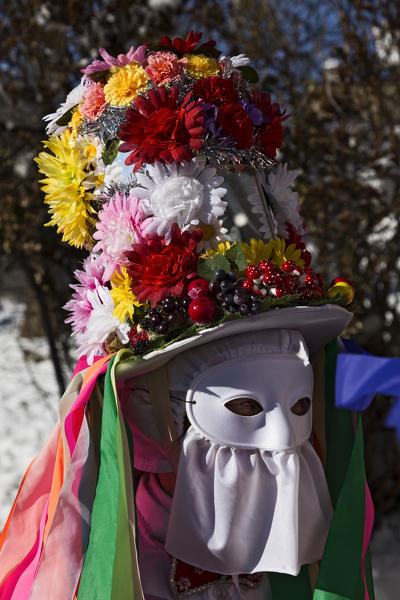 Aosta valley, Allein, Italy. Alpine carnival Coumba Freida