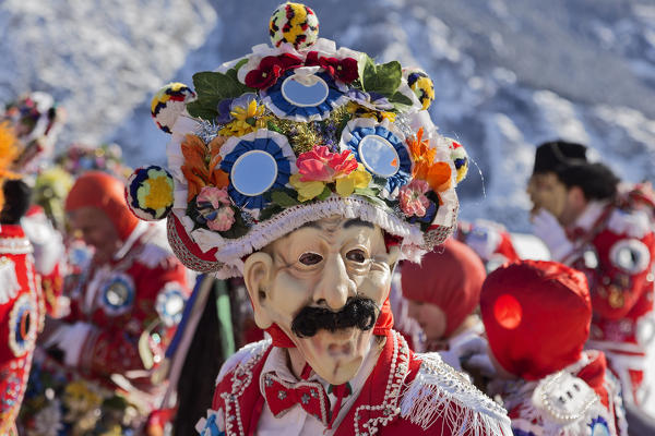 Aosta valley, Allein, Italy. Alpine carnival Coumba Freida