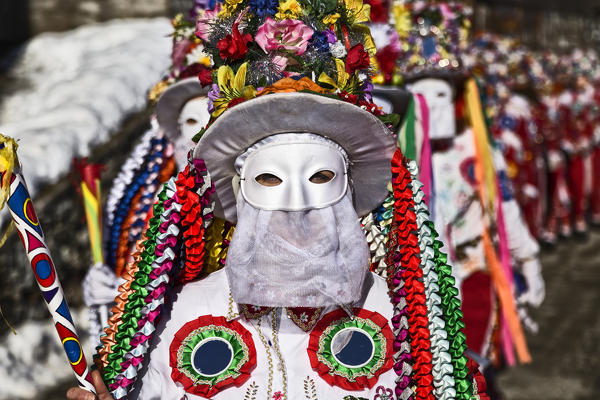 Aosta valley, Allein, Italy. Alpine carnival Coumba Freida