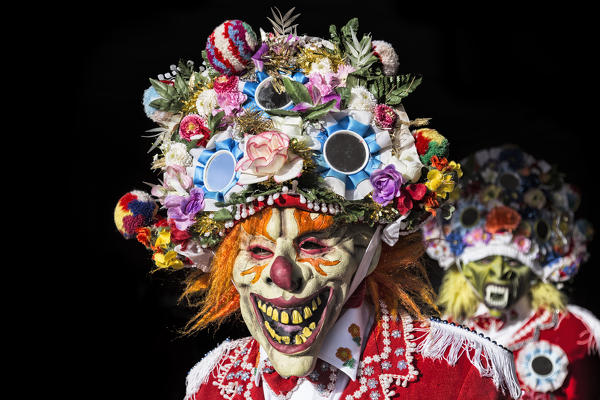 Aosta valley, Allein, Italy. Alpine carnival Coumba Freida