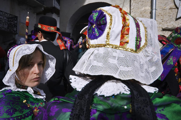 Varaita valley,Cuneo,Bellino,Piedmont,Italy. Alpine carnival La Beo de Blins