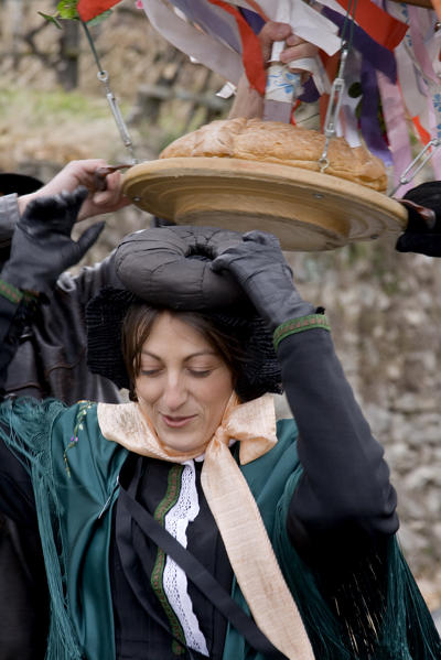 Susa valley,Giaglione,Turin,Piedmont,Italy. Alpine carnival Spadonari di Giaglione