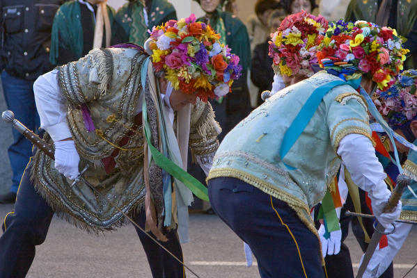 Susa valley,Giaglione,Turin,Piedmont,Italy. Alpine carnival Spadonari di Giaglione