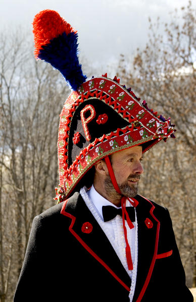 Varaita valley,Cuneo,Sampeyre,Piedmont,Italy. Alpine carnival La Baio di Sampeyre