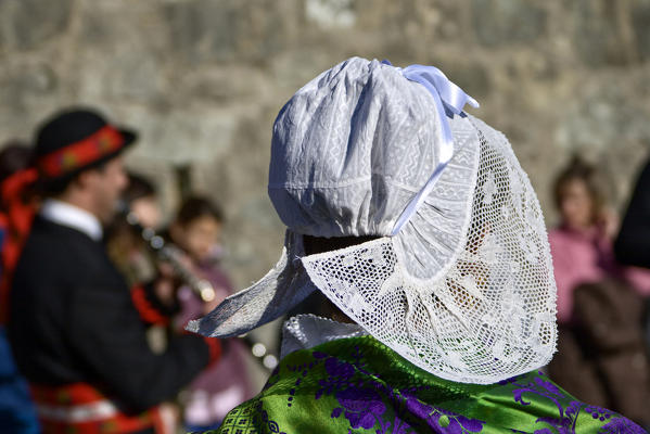 Varaita valley,Cuneo,Sampeyre,Piedmont,Italy. Alpine carnival La Baio di Sampeyre