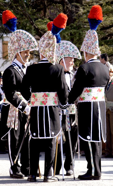 Varaita valley,Cuneo,Sampeyre,Piedmont,Italy. Alpine carnival La Baio di Sampeyre