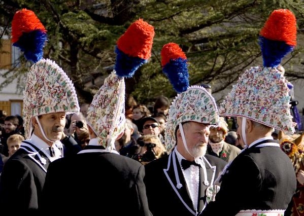 Varaita valley,Cuneo,Sampeyre,Piedmont,Italy. Alpine carnival La Baio di Sampeyre