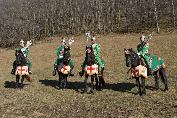 Varaita valley,Cuneo,Sampeyre,Piedmont,Italy. Alpine carnival La Baio di Sampeyre, Calchesio