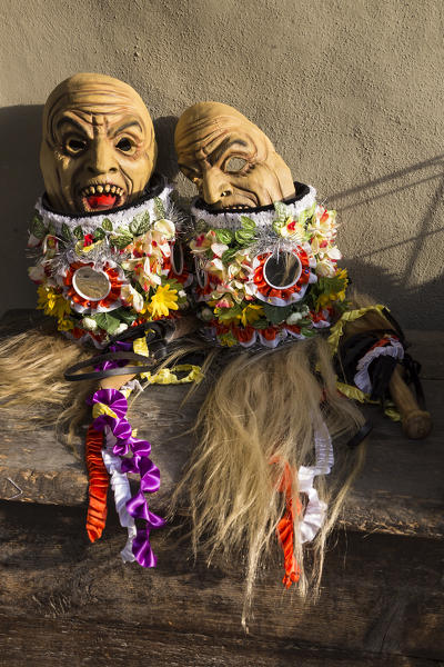 Aosta valley, Gignod, Italy. Alpine carnival Coumba Freida
